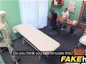 fake clinic timid brown-haired has explosive orgasms
