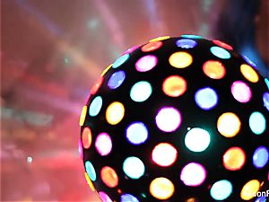 beautiful enormous jugged disco ball babe